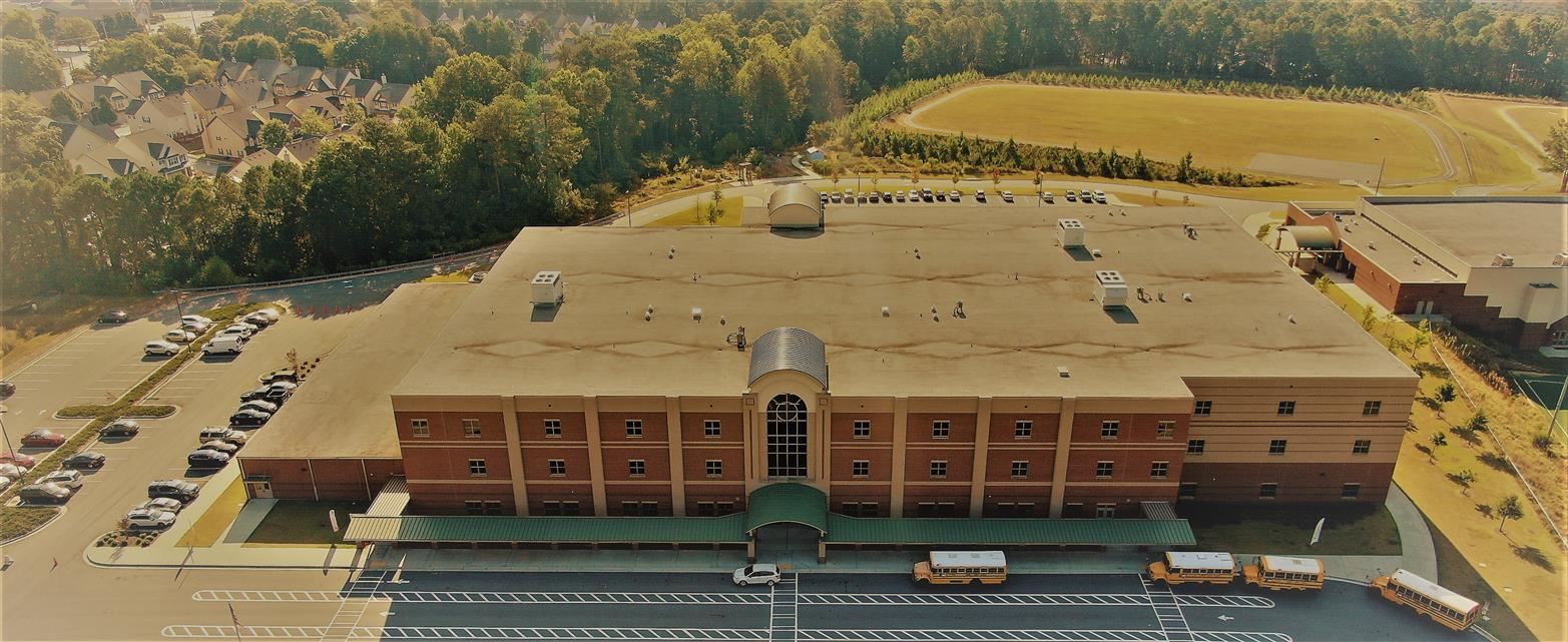 Overhead shot of new building Overhead shot of new building